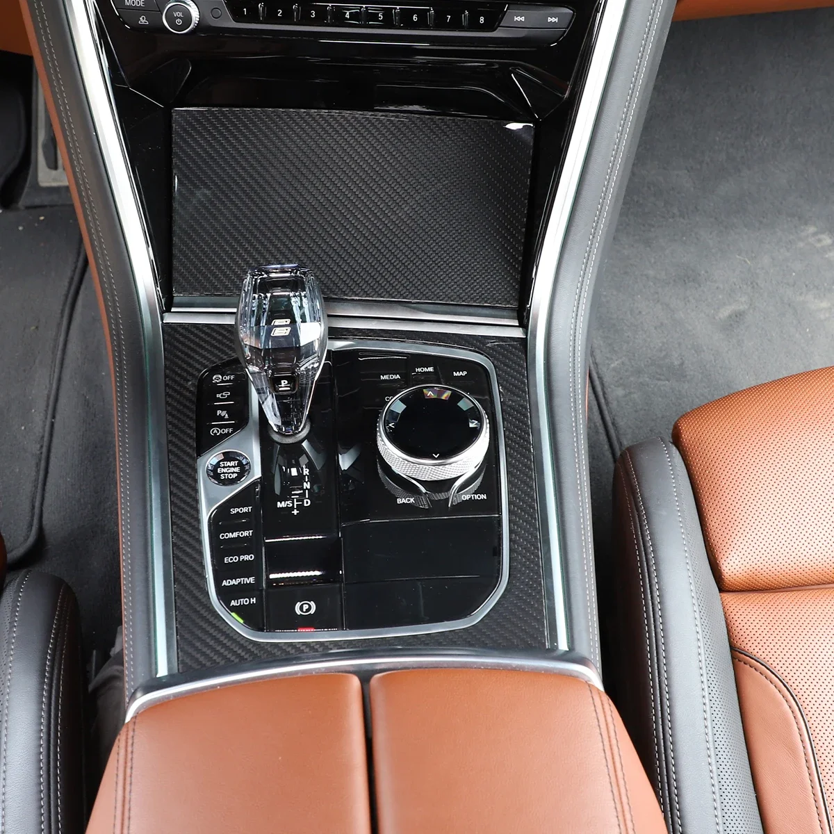 

Fit For BMW 8 Series G14 G15 G16 2019-2022 central control gear panel frame Car interior decoration Real carbon fiber sticker