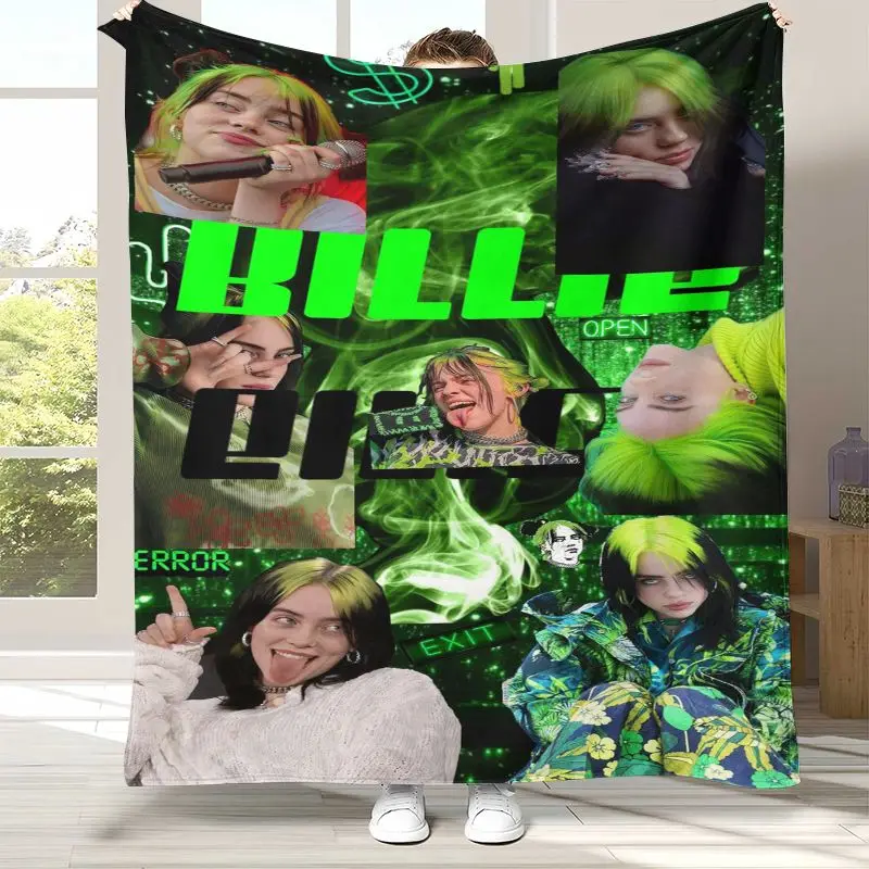 3D Billie Eilish Style Grunge Music Corner Flannel Throw Blanket,Cozy Warm Blanket for Bed,Sofa,Living Room,Picnic,Home Decor