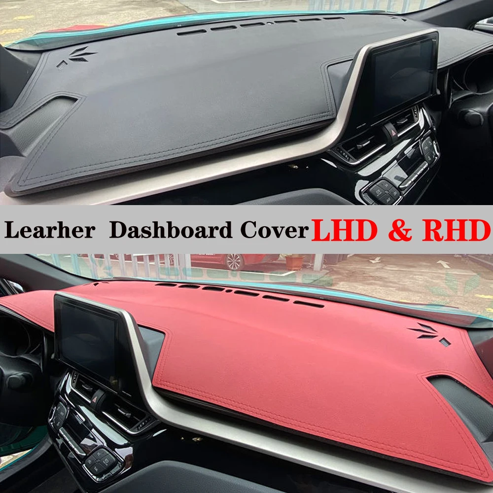 

Dashboard Dash Mat Cover PU Leather Pad Sunshade Anti-UV Carpet Car Accessories For Toyota CHR C HR C-HR AX10 AX50 2018 - 2023