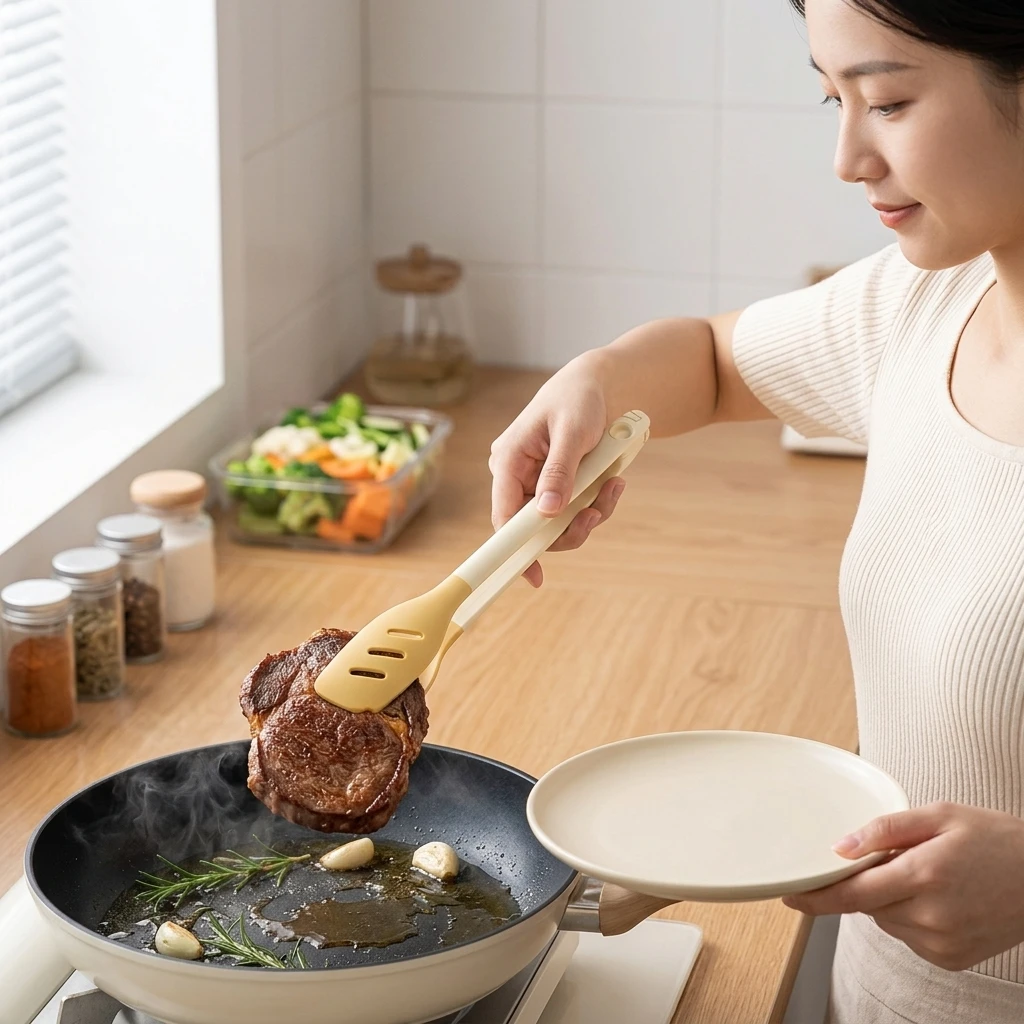 Heat-Resistant Kitchen Tongs Professional for Grilling BBQ Food Grade Silicone Cooking Tongs Detachable Non-Slip Handle 28cm