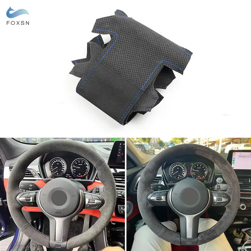 

Для BMW M Sport F30 F31 F34 F45 F46 F22 F23 M235i M240i X1 F48 X2 F39 Замшевый кожаный внутренний чехол на руль автомобиля