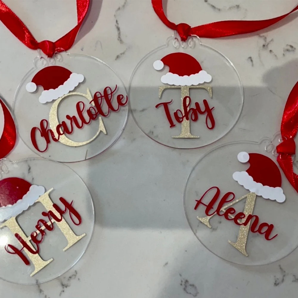 Christmas & Custom Christmas Ornaments – Create your own personalized message, exquisite red hanging ornaments – Personalized Ch