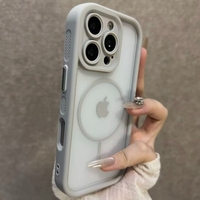 Luxury Matte Magsafe Transparent Phone Case For iPhone 11 12 13 14 15 16 Pro Max Plus Magnetic Bumper Back Cases Cover