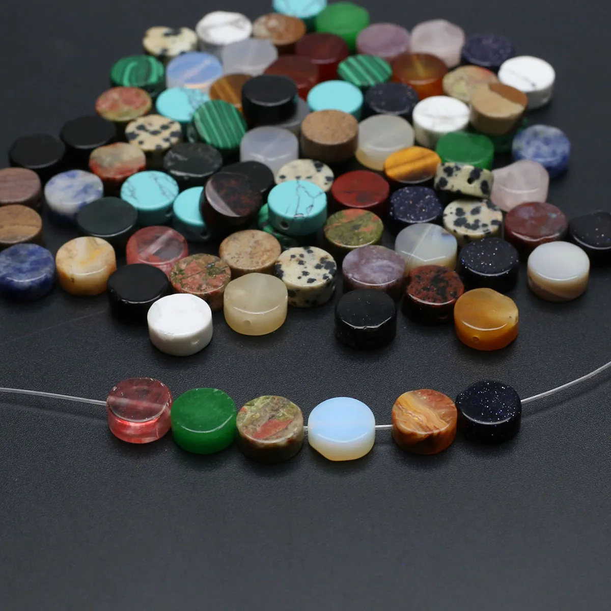 100PCS Wholesale Flat Round Loose Spacing Beaded Jewelry Making DIY Necklace Earrings Accessories Gift