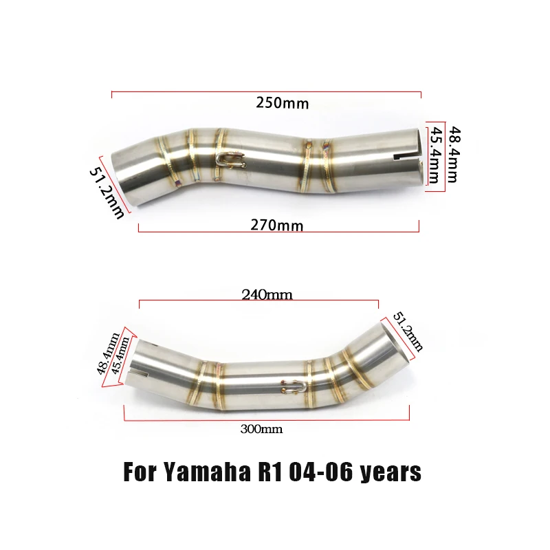 R1 motocykl výfuk tlumit uprostřed objímka dýmka uprostřed odbor z výfuk systém pro yamaha YZF-R1 R1 2004-2019 náhrada částí