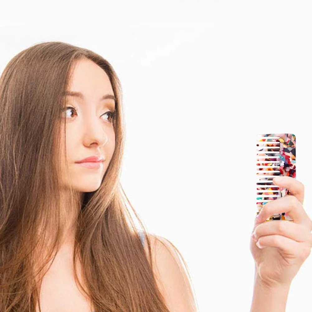 

2pcs Anti Static Combs Wide Tooth Detangler For Curly Hair Wet Dry Use Travel Home Styling Comb Hair Picks Women