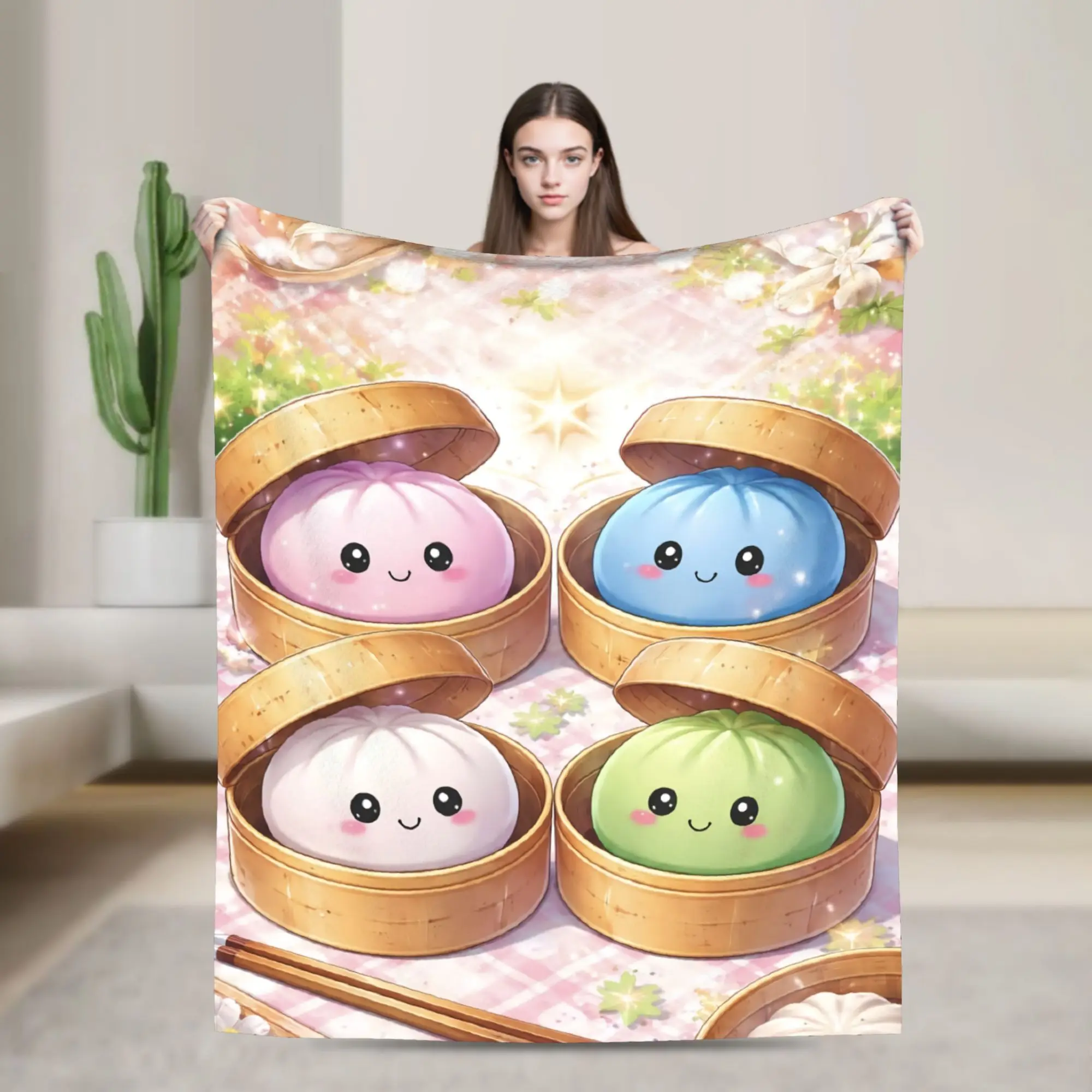 Cartoon Dumpling Merch Blankets Lightweight Thin Fleece  Throw Blanket Comfortable Quilt