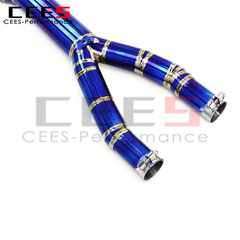 CEES X Pipe/Mid Pipe for Ferrari California V8 4.3L 2009-2014 Performance Weight Reduction Racing Exhaust Pipe System view 6