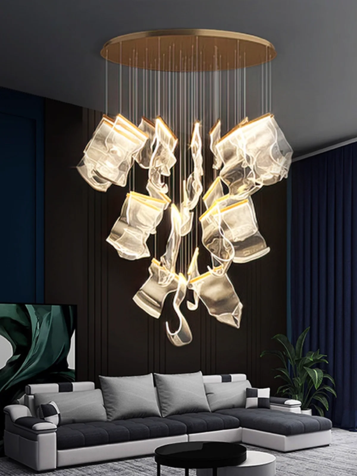 

Black Love Acrylic Paper LED Chandelier Lighting Modern Ceiling Pendant Lamp for Dining Room Home Decoration Dimmable Hanging