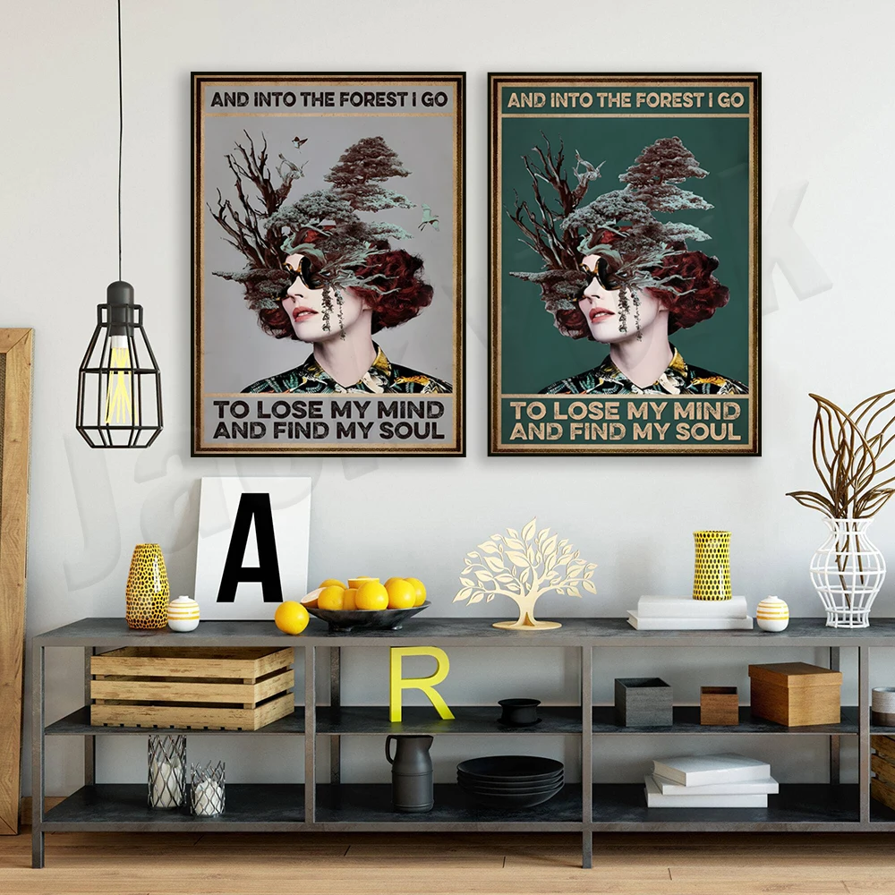 And Into The Forest I Go To Lose My Mind And Find My Soul Poster, Vintage Poster, Forest Poster, Home Decor, Gift ideal