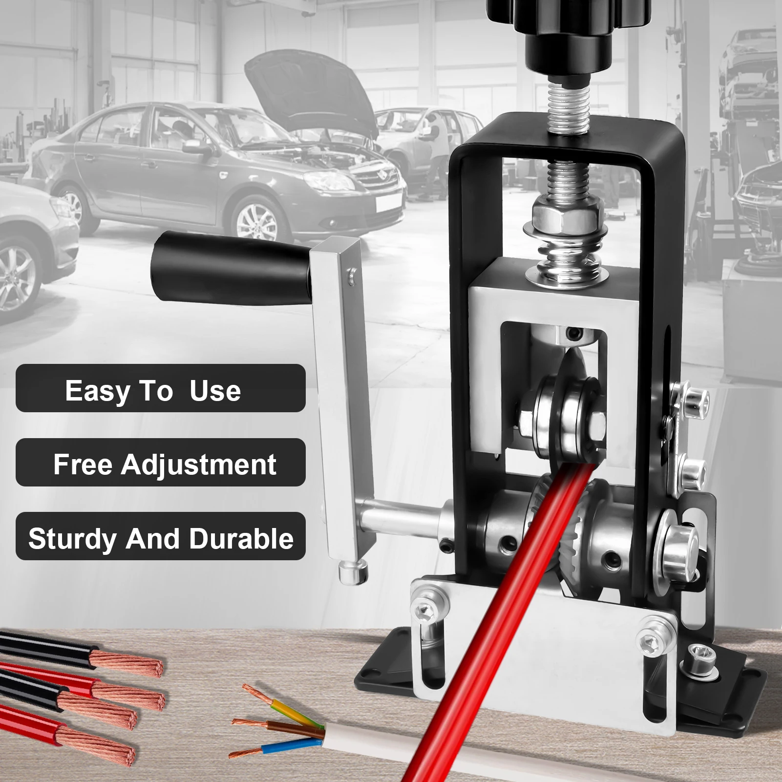 Portable Wire Stripper Manual Wire Stripping Tool 1-21mm Cable Peeling Machine with Hand Crank Electric Drill Compatibility