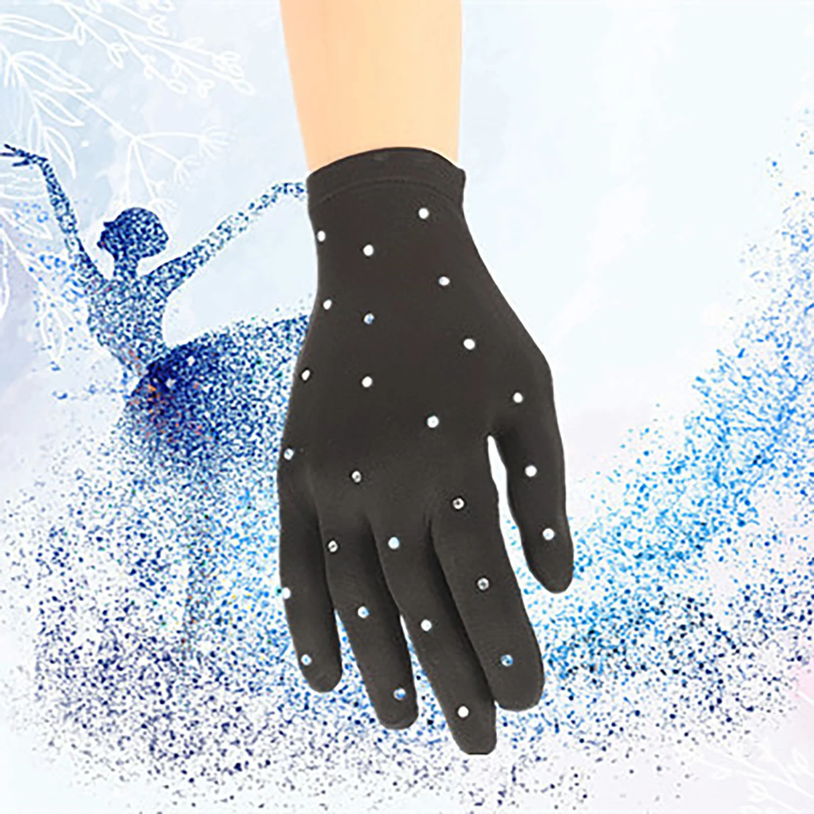Stretchy Winter Figure Skating Mittens Non-slip Warm Gloves For Ice Skating Skateboarding Gym Competitions Performance Show