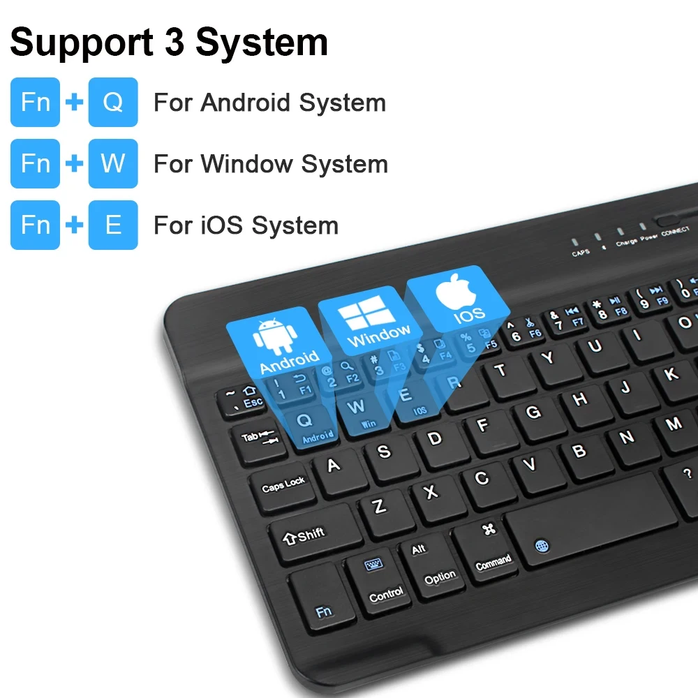 10inch Wireless Bluetooth Keyboard,Rechargeable Keyboard For iPad Samsung Xiaomi Lenovo Tab,Spanish French AZERTY German Italian