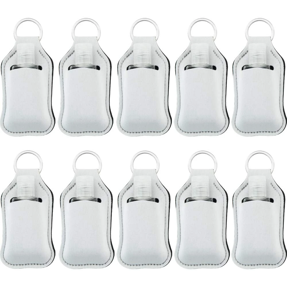 20 Pcs Empty and Keychain Holder Set Includes 30Ml Reusable Clamshell Container, Keychain Bottle Holder