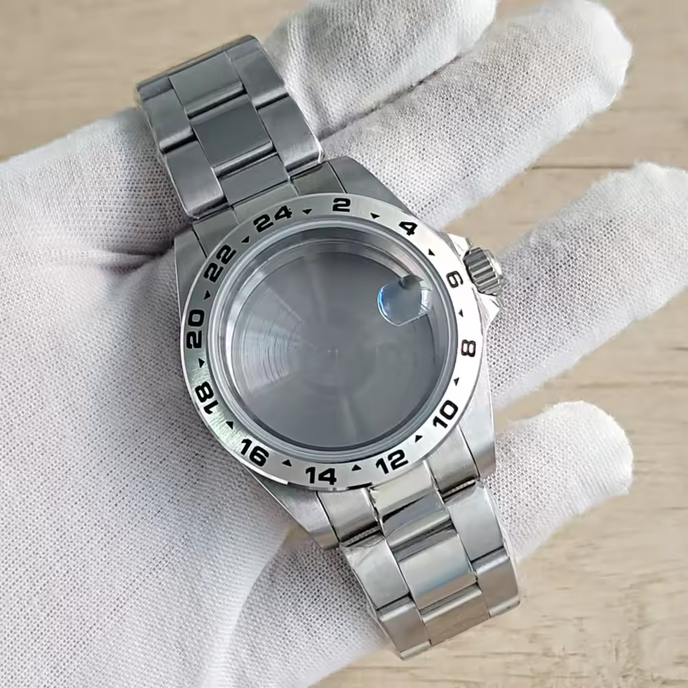 Cassa per orologio in acciaio da 39 mm Lente d'ingrandimento in zaffiro Accessori per orologi modificati per parti di orologi da uomo con movimento NH34/NH35/NH36