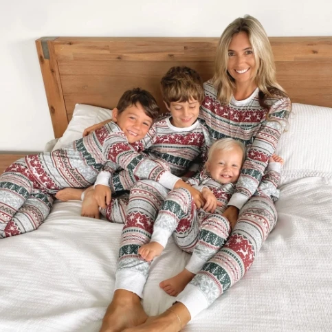 

Family Christmas Matching Pajamas Set Xmas Adult Kids Mother And Daughter Father Son Sleepwear Family Look Outfits
