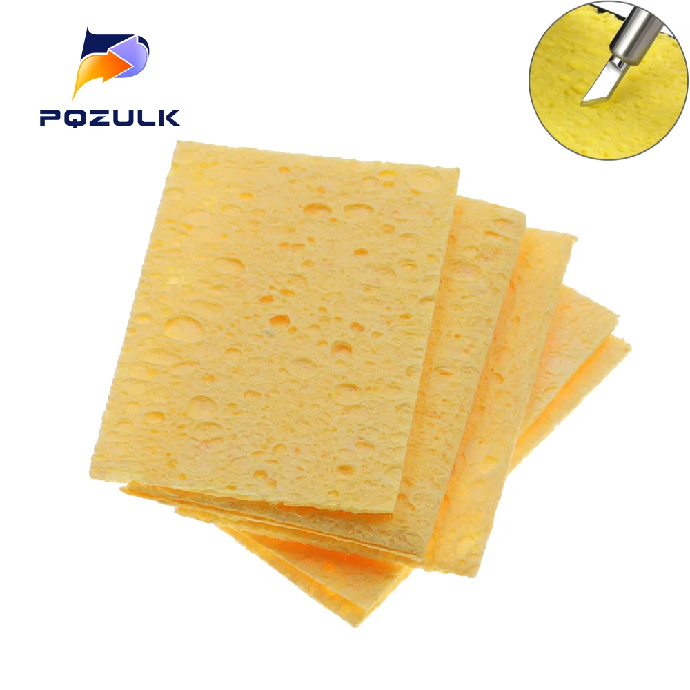 

5/10PCS Yellow Cleaning Sponge Cleaner for Enduring Electric Welding Soldering Iron 50X35MM