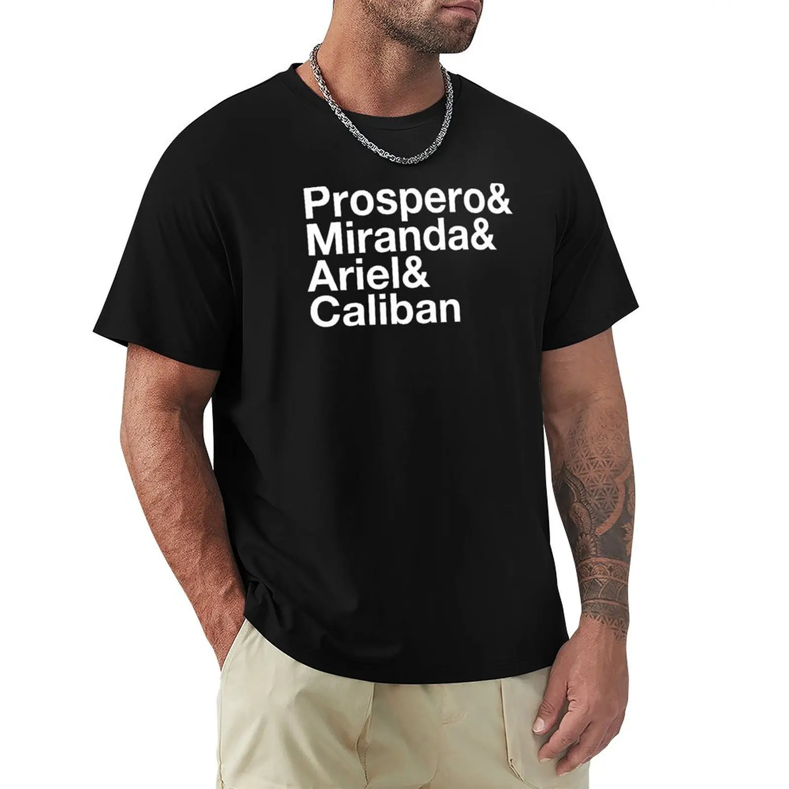 Shakespeare The Tempest & List: Prospero & Miranda & Ariel Caliban T-Shirt t shirts for man slim fit T-Shirt