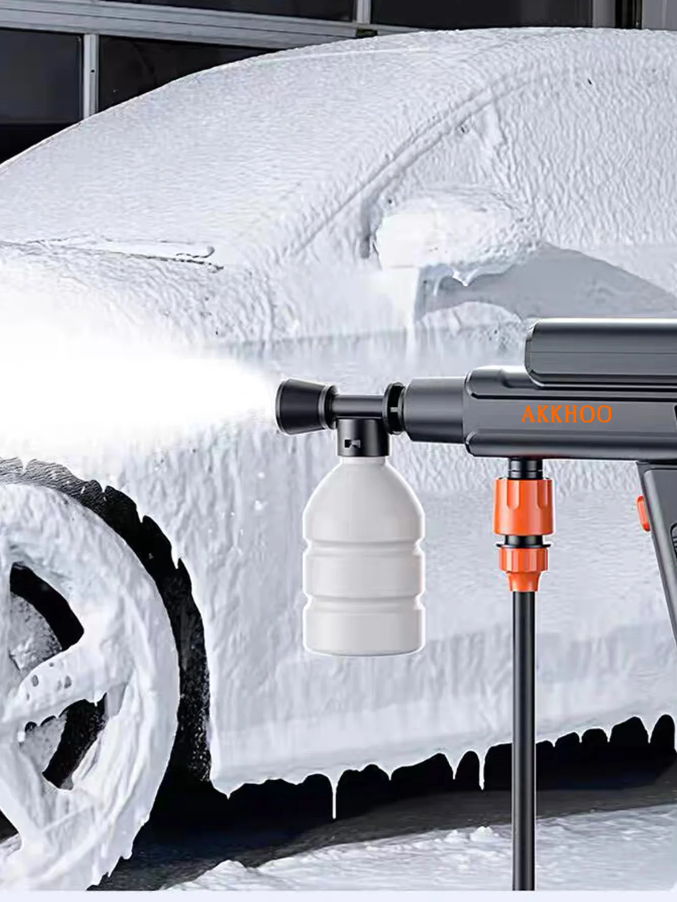 High-Pressure Water Gun for Car Washing Machines, Powerful Cleaning Tool for Household Electric Lithium Batteries