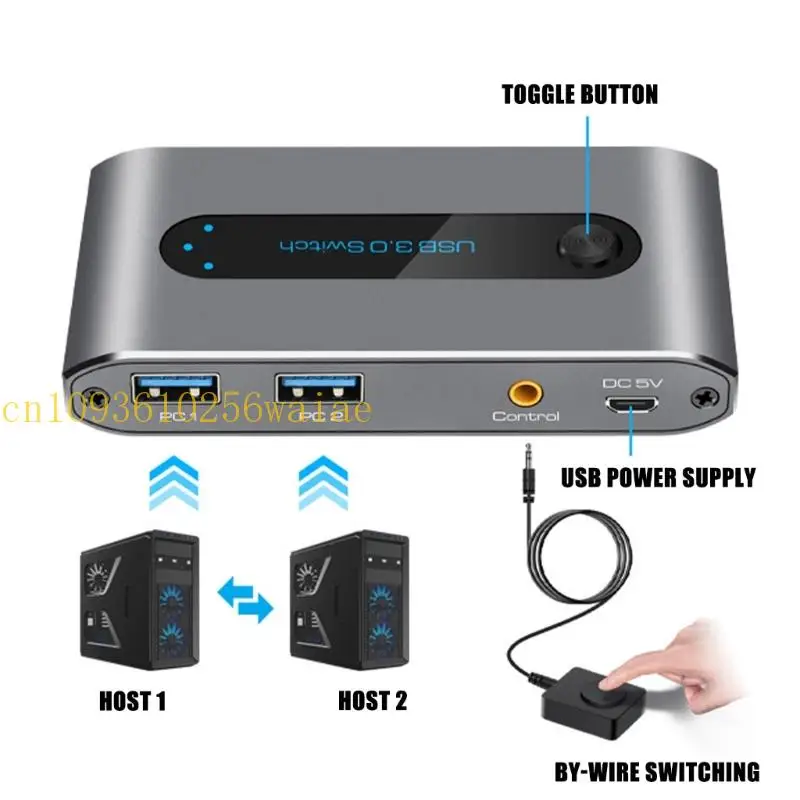 652F 2x4 تبديل مشاركة USB يسهل التبديل السريع بين أجهزة الكمبيوتر للوحة مفاتيح الماوس المشتركة والمزيد