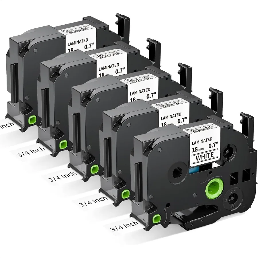 

TZe241 Лента для изготовления этикеток 18 мм, совместимая с Brother PTouch TZ-лентой 18 мм 0,7 ламинированная белая лента для изготовления этикеток PTD410 D400 PTD600