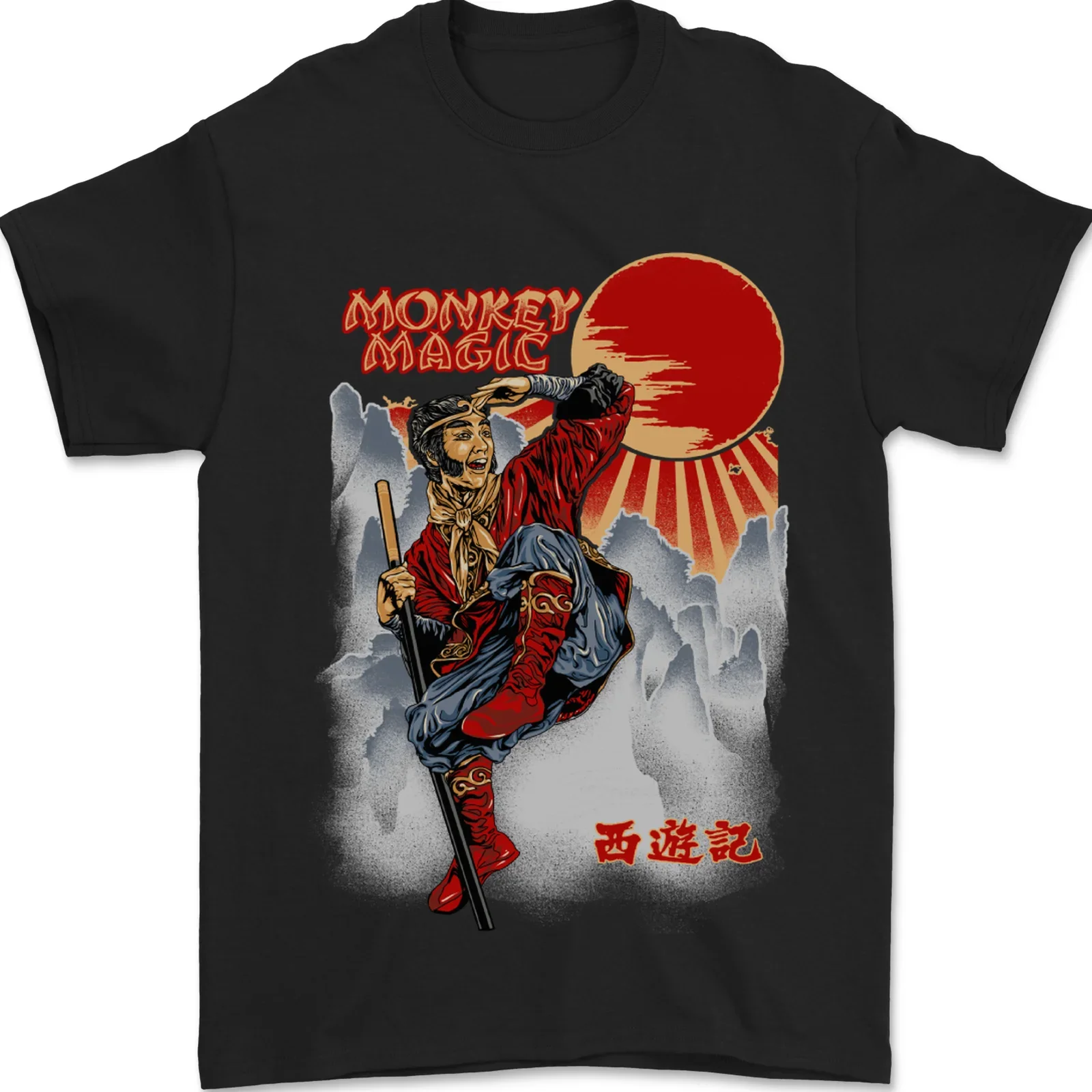 MONKEY MAGIC High Quality T-SHIRT Mens Chinese Fantasy TV Show Martial Arts 70\'s 80\'s MMA Men\'s Fashion Outdoor Short Sleeves