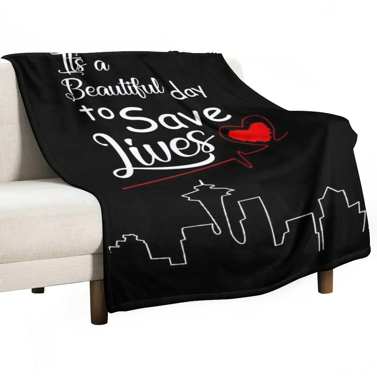 

It's a Beautiful Day to Save Lives Quote of Grey's Throw Blanket Luxury Brand Luxury Designer Blankets