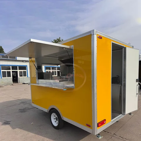 Remolque de comida rápida de concesión, quiosco de café y helado, remolque de Catering callejero, carrito de aperitivos y hamburguesas, camión de comida personalizado a la venta