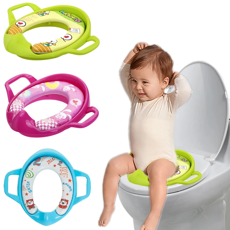 Children\'s toilet seat plus size cartoon soft baby toilet seat portable male and female baby toilet training toilet chair