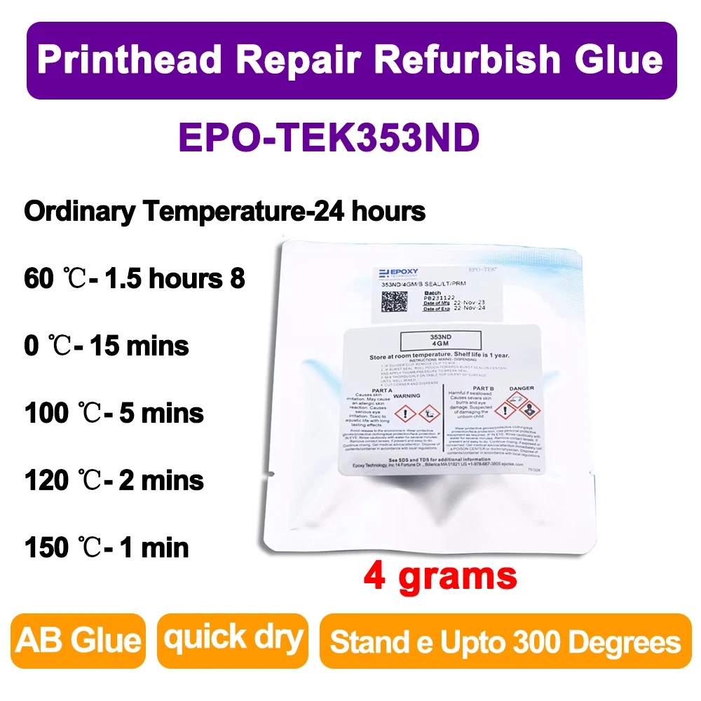 

Fiber Printhead Repair Refurbish Glue EPO-TEK 353ND Optic Curing Two Component Quick Dry AB Glue Epoxy Resin Glue