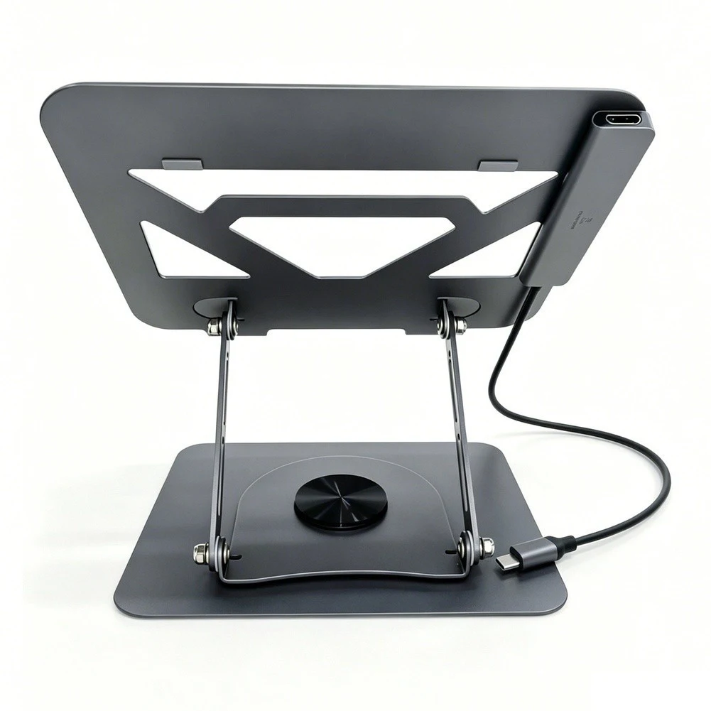 

1 Pcs 7-in-1 Docking Station Laptop Stand 360° Aluminum Alloy Rotating Dual-axis Adjustable Height Replace Supplies