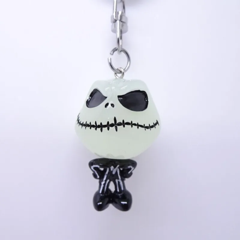 Disney The Nightmare Before Christmas Luminous Keychain Halloween Creative Peripheral Skull Jack Pumpkin Sally Men Women Gifts