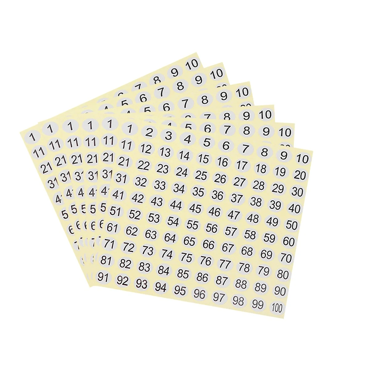 

15 Sheets Number Stickers White Paper Digital Label Easy Peel 1-100 Label Paper Sticker Storage Use Number Stickers