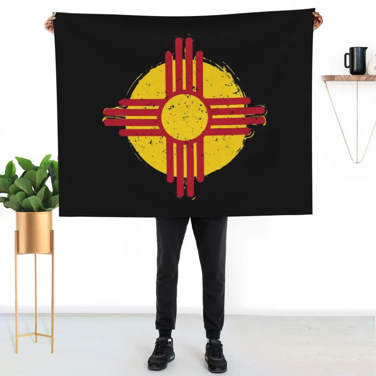 Zia Symbol New Mexico Throw Blanket Personalized Gift Beautifuls Decoratives Multi-Purpose halloween Moving Blankets
