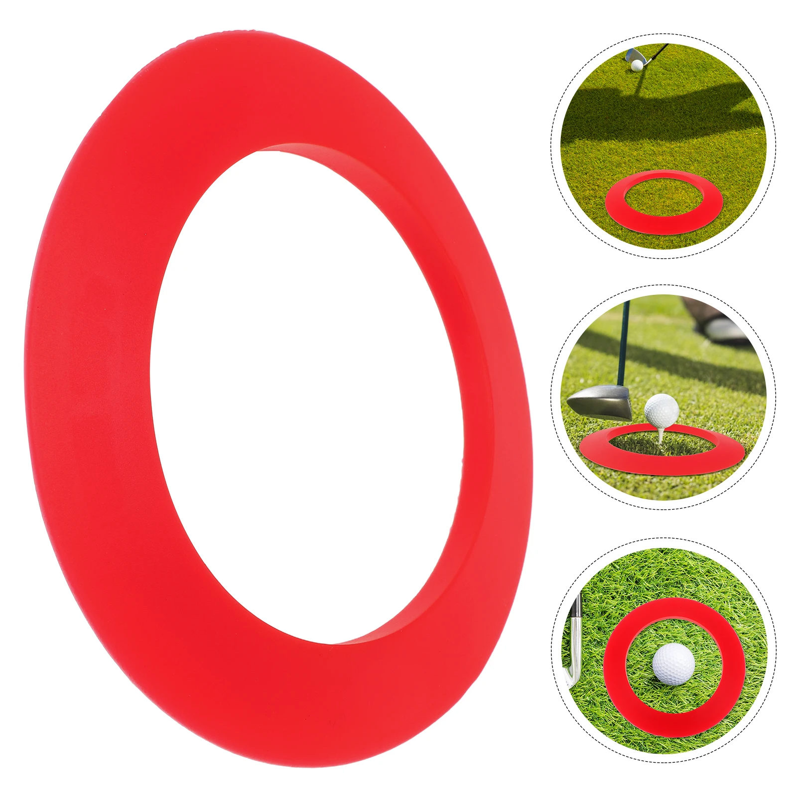 

1pc Training Cup Rings Portable Putting Green Cups Ring Hole Target Collars Red Durable Silicone Golf Practice Tool For Outdoor