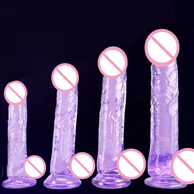 Realistic Transparent Dildo Women Anal Dick Penis Strong Suction Cup Vaginal Masturbators Stimulation Adult Sex Toys for Woman view 3
