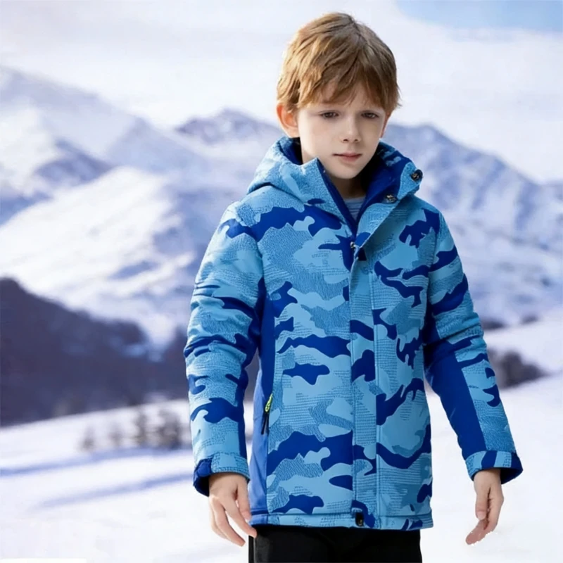 

Dubbped Long Winter Coat For Children Boys Girls Jackets Overcoat Thick Kids Warm Outerwear Hooded Snowsuit Wind Proof Clothes