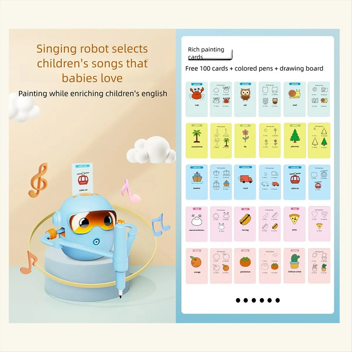 《Factory Direct》Educational Drawing Robot for Kids Interactive Learning Toy for Early Childhood Enlightenment Blue