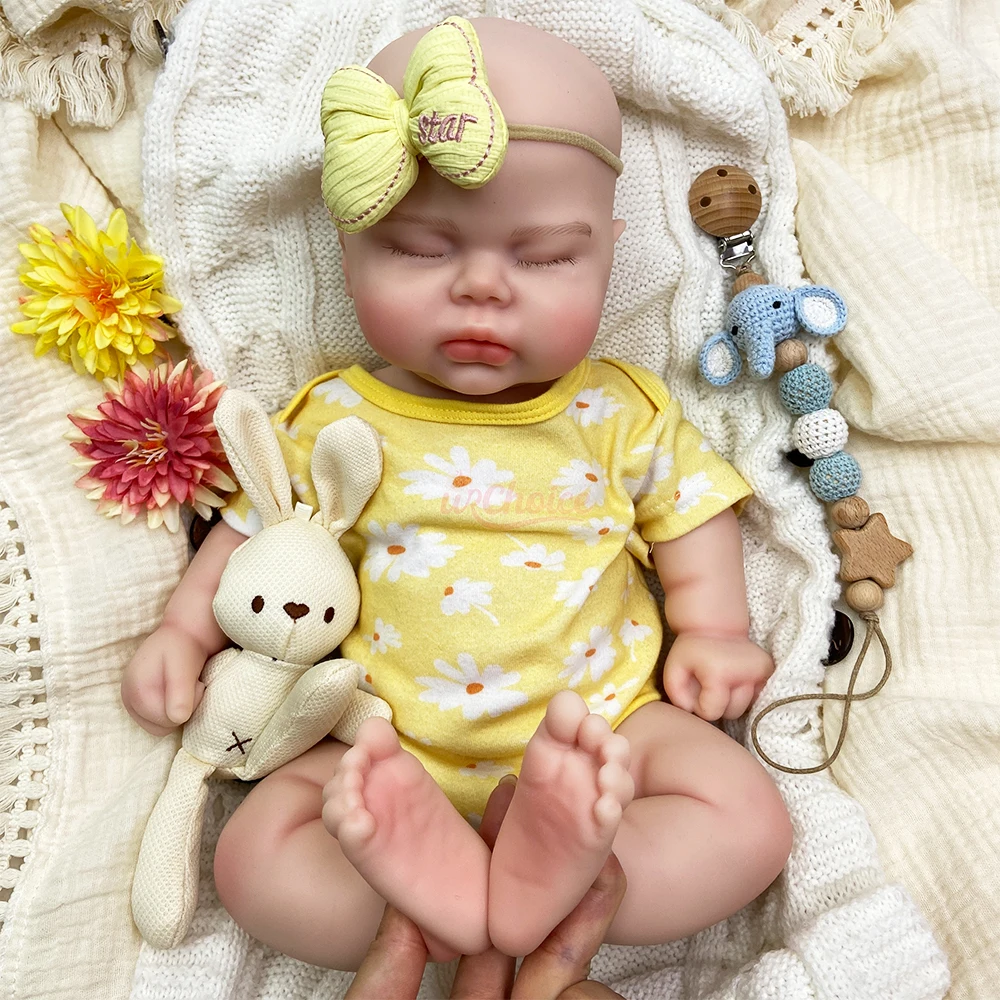 18inch Chubby Full Soft Silicone Reborn Girl with Painting Details Newborn Doll Collection For Adult Collectors And Display