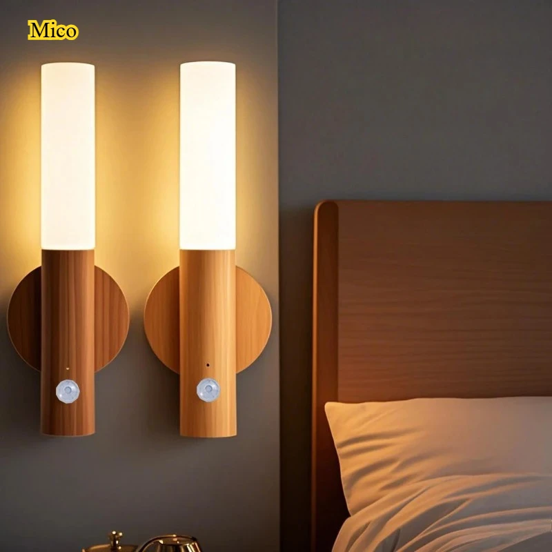 

Wall Decor LED Motion Sensor Night Light USB Charging Human Induction Cabinet Lighting
