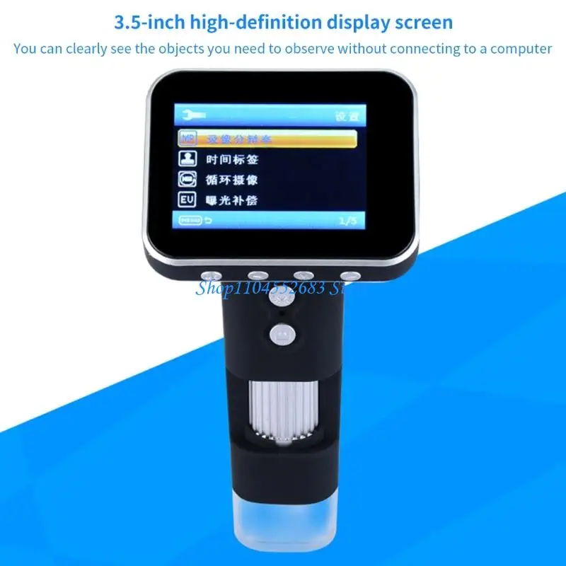 Y6GD Digital Glass Microscope with Build In Camera Video Recording 3MP Photo for Children Girls Science Projects