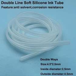 5M Soft Silicone Ink Hose Tube Double Line 4.5*2.5m For Mutoh VJ1604 VJ1624 RJ900C 7880 9880 DX5 Pump Assembly Pipe Hose Tubing