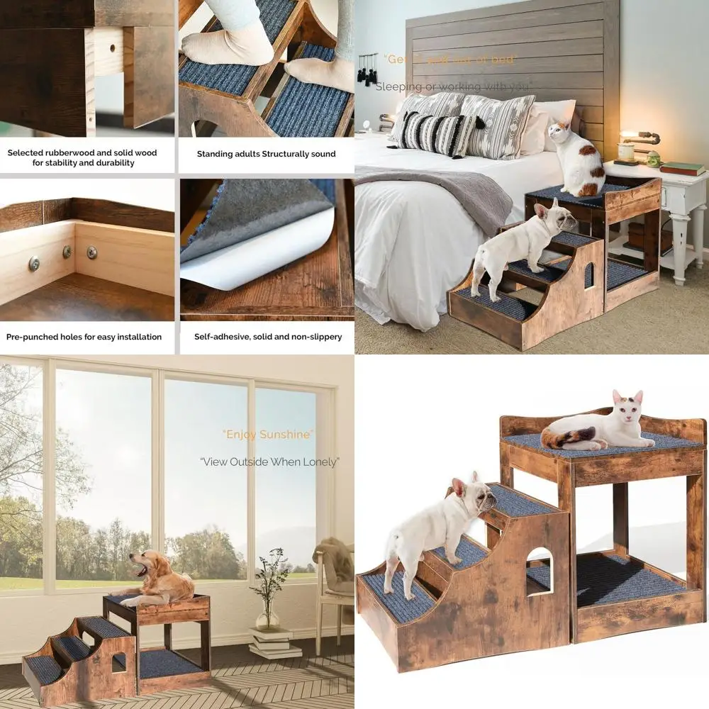 

Супер большая многоуровневая двухъярусная кровать для домашних животных для собак и кошек, оконный окунь со лестницей, диван-кровать для домашних животных для прикроватной тумбочки, домашнего использования (мед