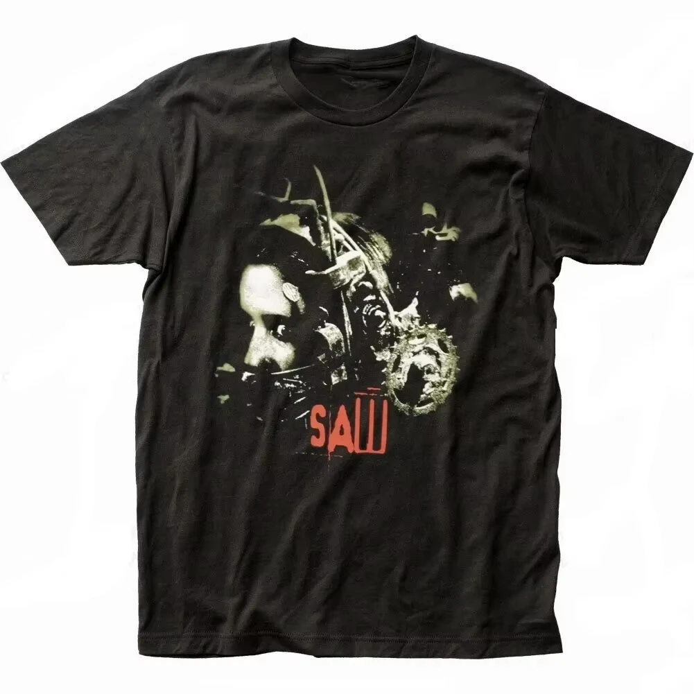 Movie SAW Horror Head Torture T Shirt Men Women Fashion Cotton T-shirt Vintage Clothes O-Neck Tees Horror Harajuku Tops