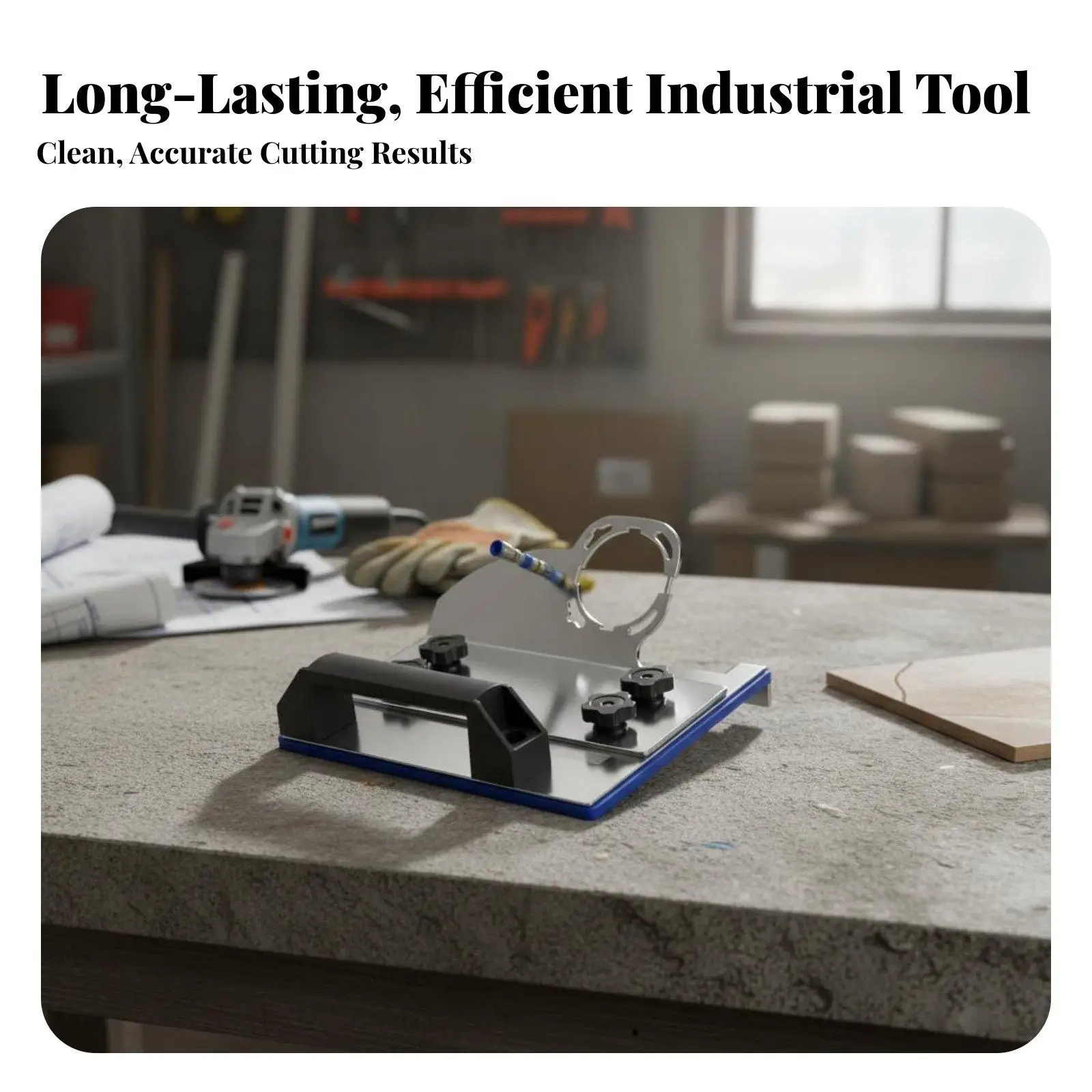 Portable Tile Beveling Tool Stainless Steel 45° Tile Chamfering Tool Easy to Install Angle Miter Jig for Tilers, Renovators,