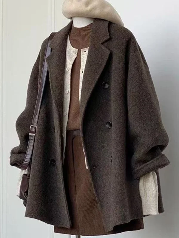 

Plus Size 300 Pou Suit Sle шерстяное пальто женское Thiened ort корейская версия большое пальто теплое клетчатое длинное све осень-зима