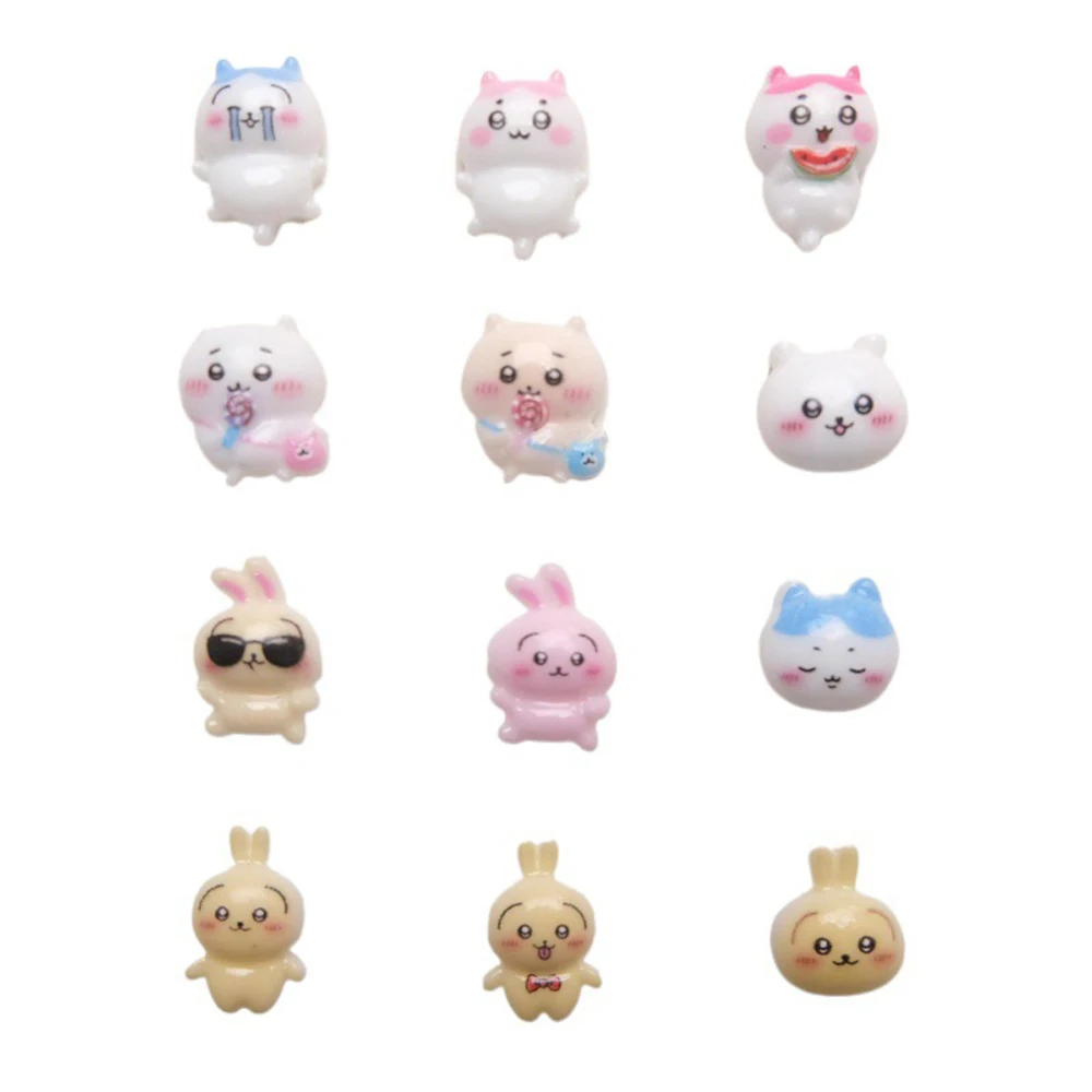 20 piezas de abalorios para decoración de uñas de dibujos animados, resina 3D, serie de personajes Kawaii, decoración de uñas DIY, diseño coreano, accesorios de manicura