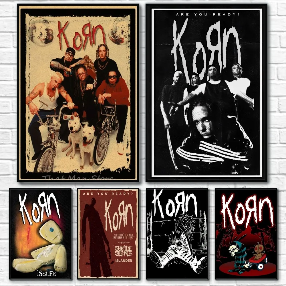 K-KornS Rock Band Music Cool Poster Sticky Wall Art Printing Waterproof Home Living Bed Room Bar Aesthetic Decor
