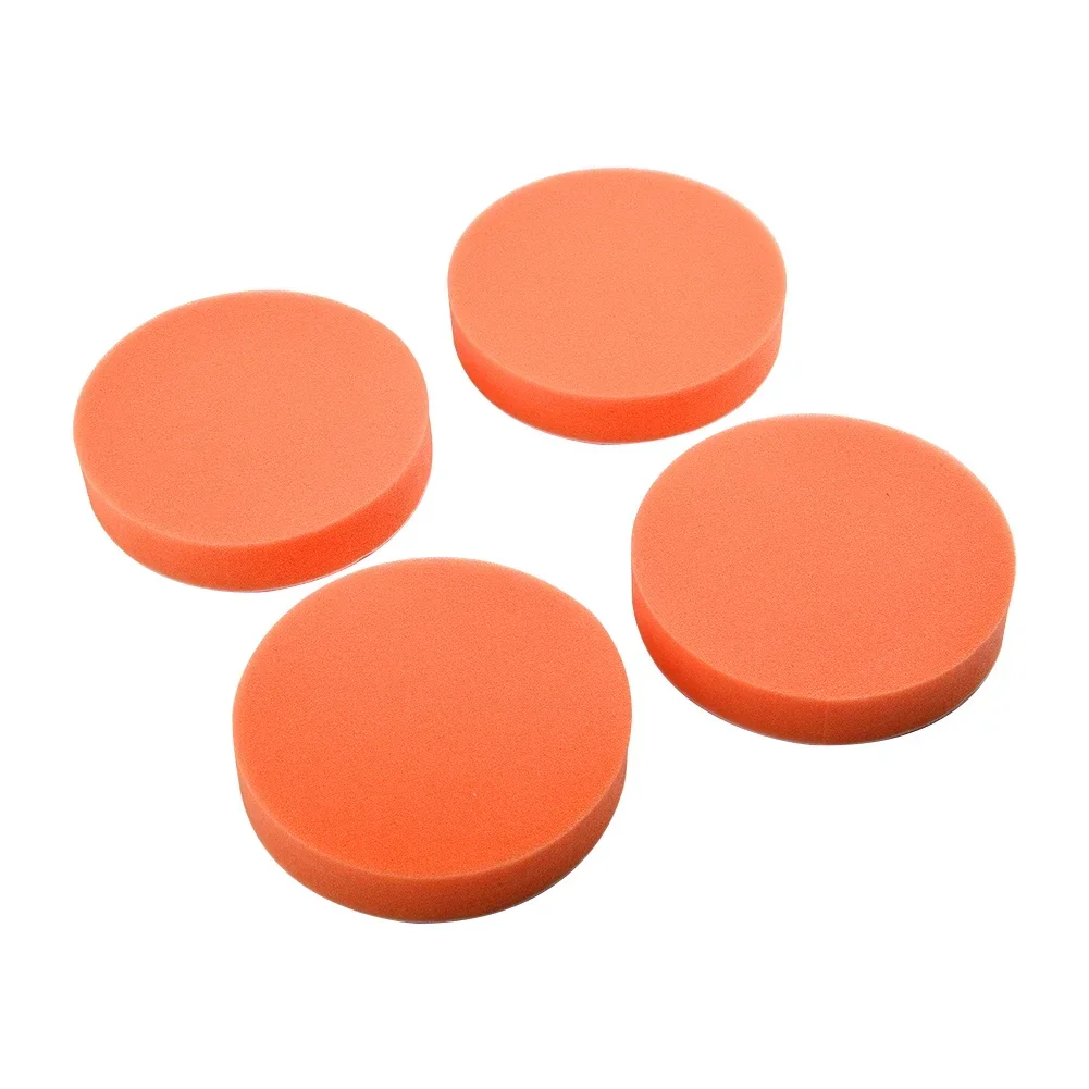 4Pcs 125mm Car Polishing Sponge Orange Smooth Flat Sponge Polishing Pad Set Polishing/Grinding/Waxing Power Tools Accessories