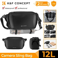 K & F Concept-bandolera para cámara de 12L/10L, bolso de hombro impermeable para fotografía de viaje para Canon Sony DSLR, funda para cámara, soporte para trípode